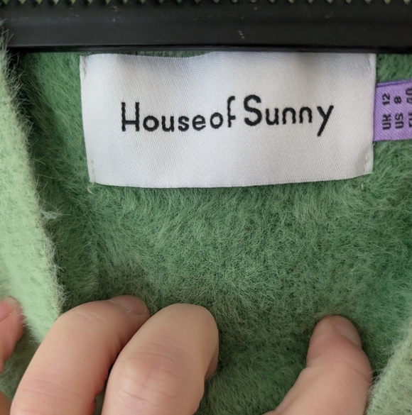 House Of Sunny Green‎ Suburban Knit Detachable Sleeve Convertible Sweater Size 8 - Picture 5 of 10